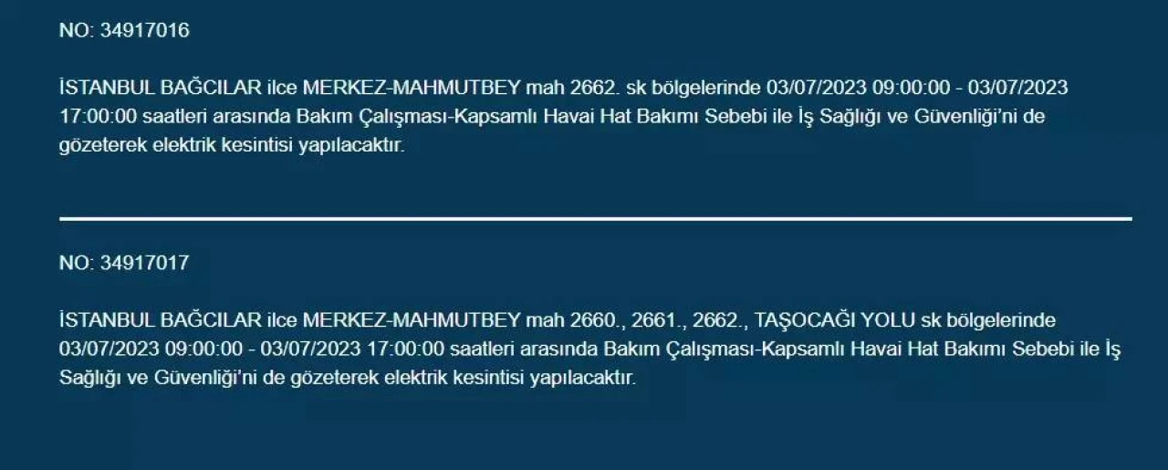 İstanbullular Dikkat! Yarın Birçok İlçede Elektrikler Kesilecek! 4